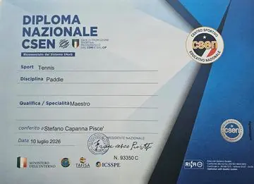 Diploma: CSEN — Maestro Nazionale Padel