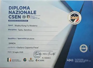 Diploma: CSEN — Wushu Kung Fu moderno, Sanda